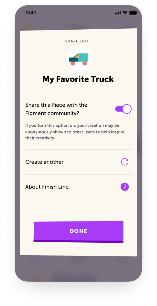 Figment app screen 5 of 7 in closing kicker row