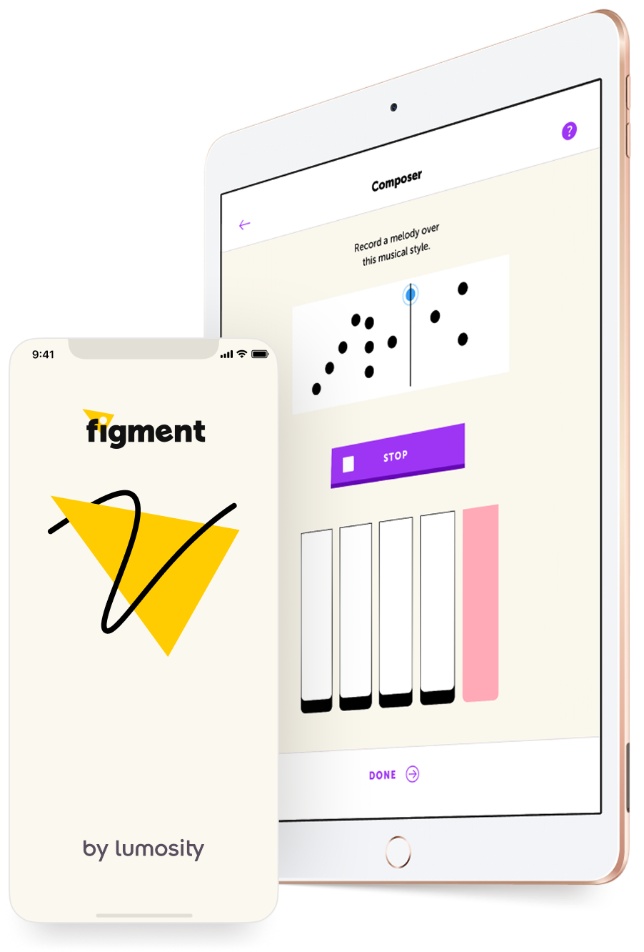Figment MVP screens for Lumosity's creative product bet