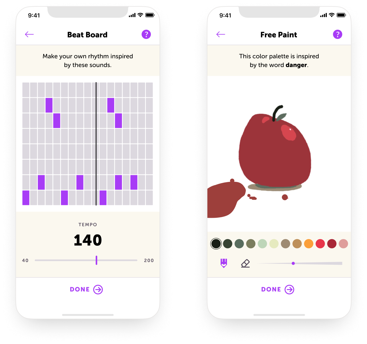 Figment interface showing twelve activity types in one shared experience