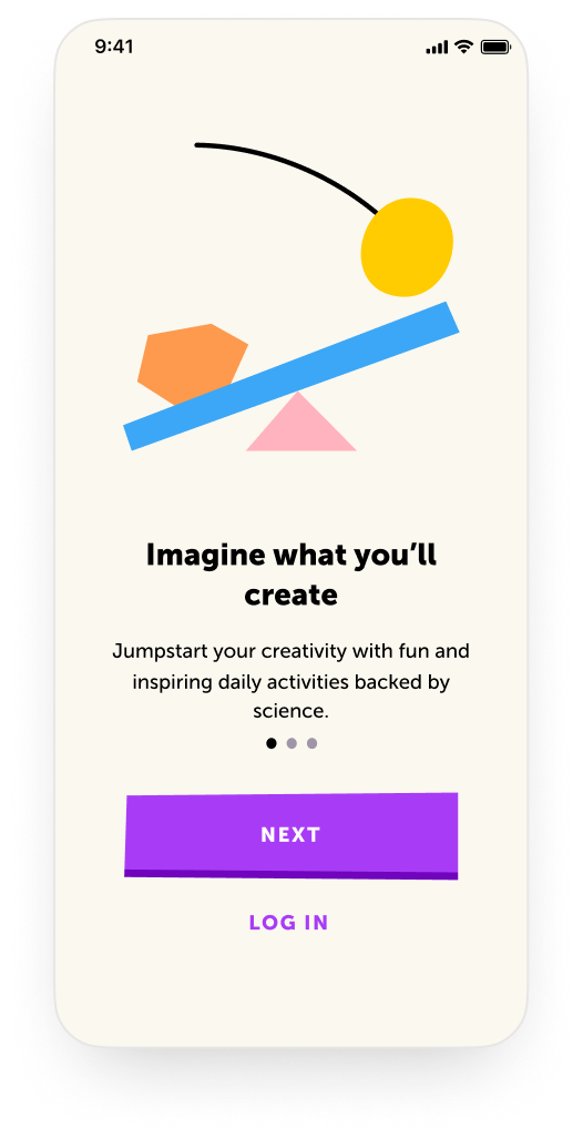 Figment app screen 1 of 7 in the shared product frame