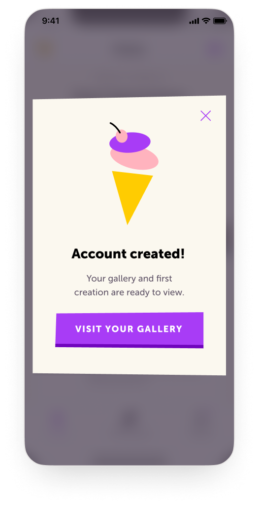 Figment app screen 3 of 7 in the shared product frame